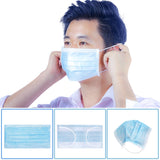 50PCS 3-layer Face Masks Elastic Earloop Dustproof Anti-bacteria Disposable Protection for Health Care