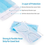 50PCS 3-layer Face Masks Elastic Earloop Dustproof Anti-bacteria Disposable Protection for Health Care