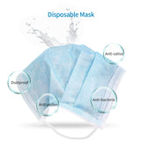 50PCS 3-layer Face Masks Elastic Earloop Dustproof Anti-bacteria Disposable Protection for Health Care