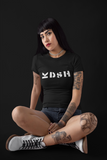 KDSH Women's short sleeve T-shirt in black and navy with printed logo