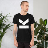 Short-Sleeve Unisex T-Shirt in Black and navy with white printed logo