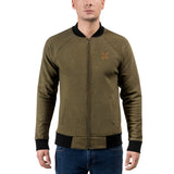 Kodish bomber jacket warm and lightweight in Heather Military Green with embroidered Gold Logo *(Fulfilled in the USA)