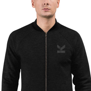 Bomber jacket warm and lightweight dark grey with embroidered dark grey logo. *(Fulfilled in the USA)