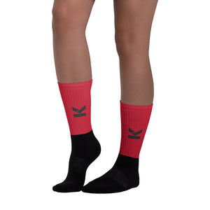 K socks with red with black logo unisex *(Usa and canada only)