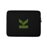 Laptop Sleeves in black with kodish clothing green logo 13' & 15"