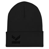 'Kodish V.I.P' beanie in black with black embroidered logo.