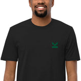 Organic recycled t-shirt with green embroidered k logo