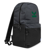 Kodish's waterproof backpack by Champion with green embroidered kodish logo.*(USA)